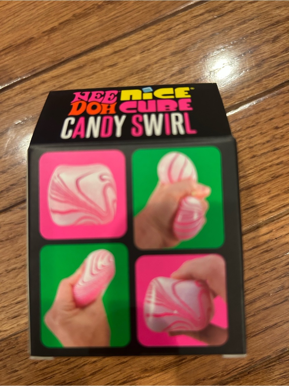 NeeDoh Candy Swirl Stress Toy - Pink & White - Picture 2 of 4